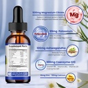 Potassium Magnesium Citrate Supplement, Liquid Magnesium Citrate Drops 500mg with Ashwagandha, Calcium, Zinc, Vitamin D3, B6, B12, CoQ10 - Vegan 2 fl oz Pineapple Flavor 3