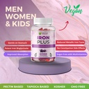 Made in USA 90 Iron Gummies For Women Anemia - Vegan, Gluten Free & Immune Support Iron Supplement Gummies (Grape) - Chewable Iron Gummies for Men - Kids iron Gummies for Kids with Vitamin C, A & Zinc 4
