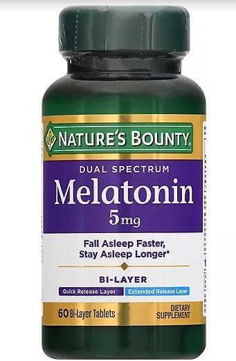Nature's Bounty Melatonin 5 mg Bi-Layer Tablets 60 ea (Pack of 3) 2