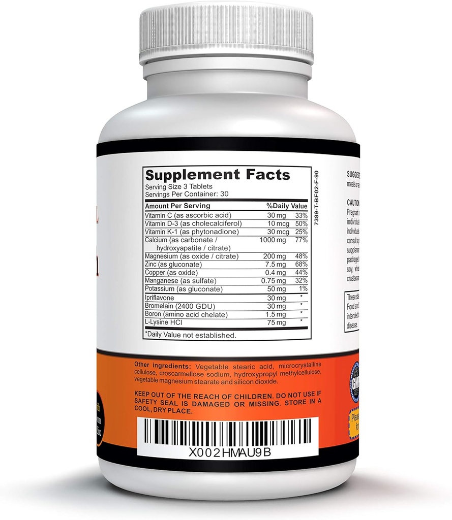 Premium Calcium Hydroxyapatite Complex - Advanced Bone Support with Vitamin D3 K Magnesium Zinc - Complete Absorption Formula for Bone Density Heart Health - 90 Tablets 4