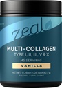 Premium Multi Collagen Peptides Protein Powder (1, 2, 3, 5 & 10) with Vitamin C, Biotin, Hyaluronic Acid, for Hair Skin and Nails - Marine, Bovine, Chicken & Eggshell (Vanilla, 45 Servings) 2