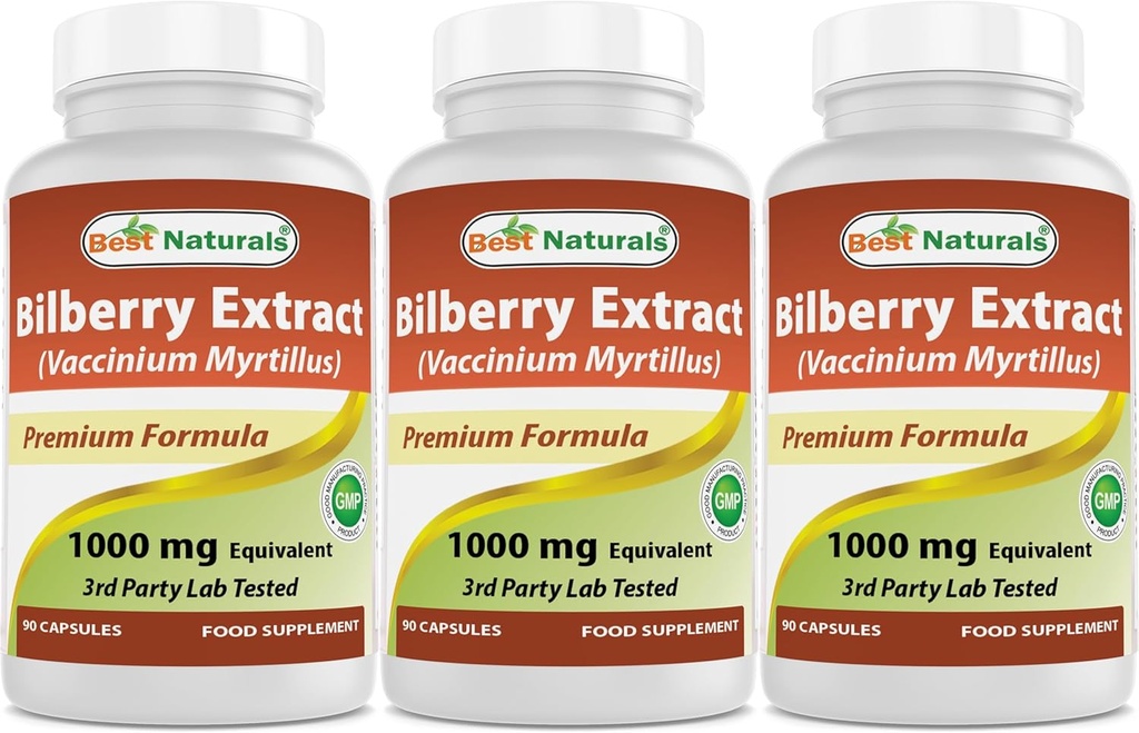 Best Naturals Bilberry 1000 Mg 90 Capsules (90 Count (Pack of 3)) 2
