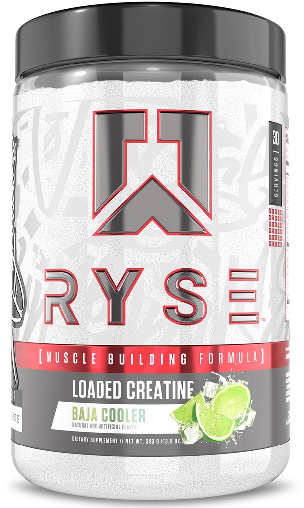 RYSE naložený kreatín pre mužov a ženy - Baja Cooler - svalová budova Formula s 3 formami elektrolytov, Betaine Anhydrous a vrchol ATP - sila, sila a vytrvalosť podpora - 30 Servisov
