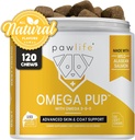 Psie rybie oleje Doplnky - 120 Omega 3 Rybí olej Psie vitamíny, Veterinarian Formulované svrbenie Relief pre psy, Prírodné Omega 3 Rybí olej pre psov, Psie pleť a kozí doplnok (Salmon Flavor)