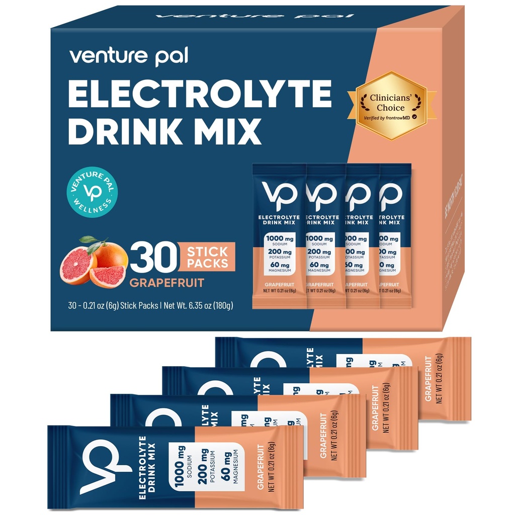 Venture Pal s vysokým obsahom sodíka bez elektrolytov prášok balíček - hydratačné balíčky s vitamínom, sodíkom a draslíkom 
