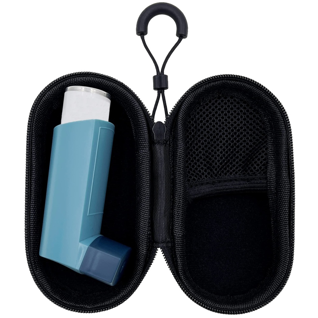 Držiak Cestovné puzdro pre Astma Inhaler, Kompaktné puzdro pre šikovný inhalátor pre dospelých a deti (iba prípad) (čierna)