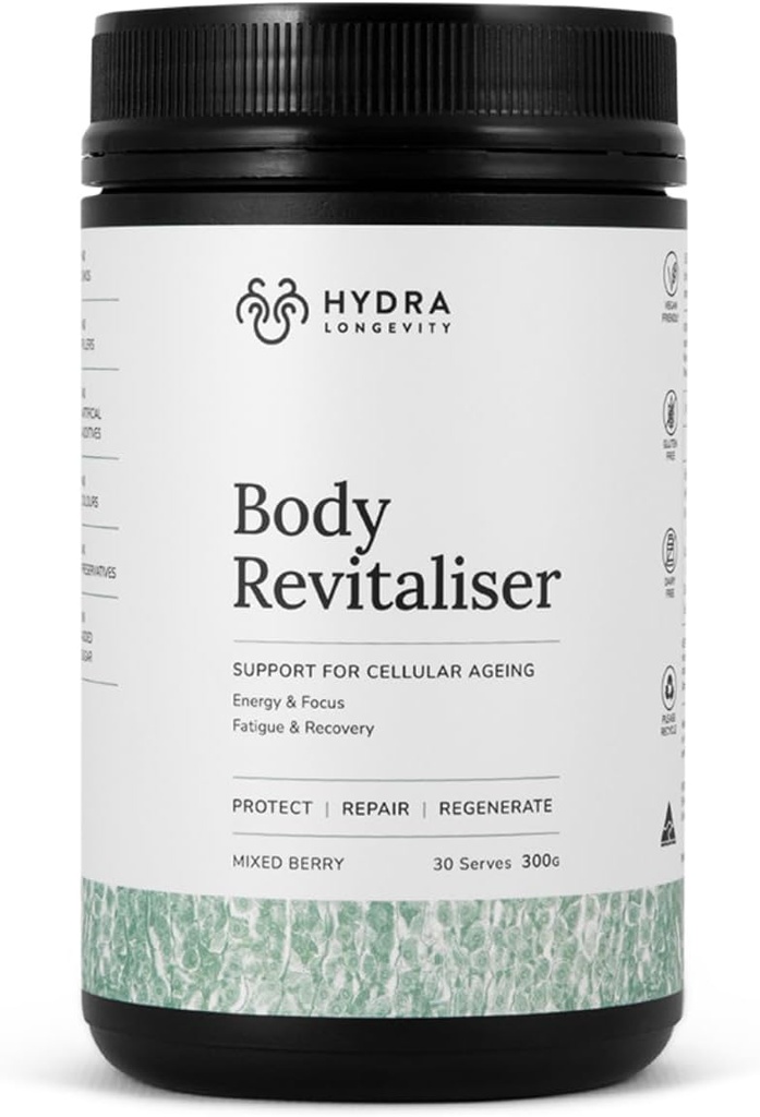 Body Revitaliser Organic Superfood Powder Health Supplement, 49 Prísada Smoothie Mix s prebiotikami, Chlorella, Reishi, Vegan, Non-GMO, Gluten-Free 300 Grams (30 Servings)