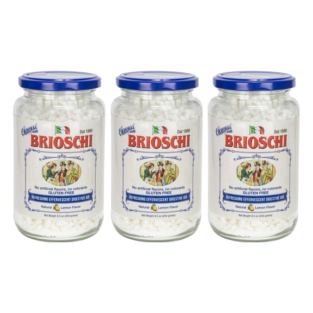 Brioschi [Pack 3 Talianska citrónová ochutená osviežujúci šumivé 