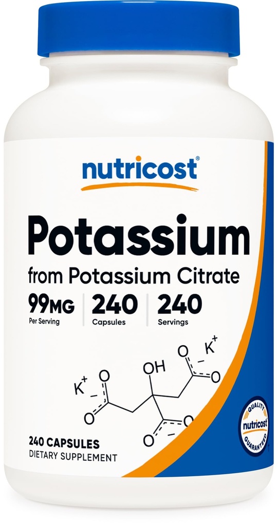 Nutricost Draslík Citrát 99mg, 240 Kapsule - bezlepok, non-GMO