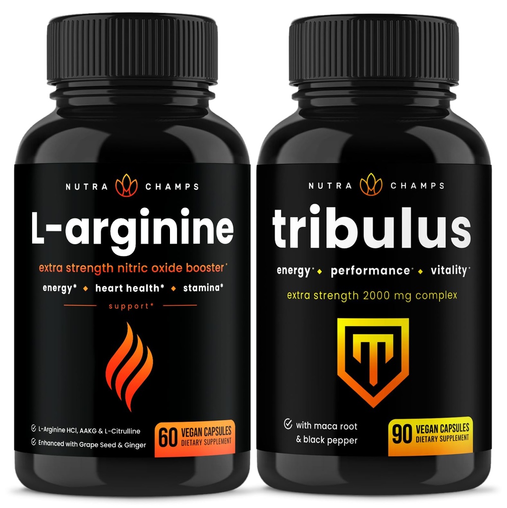 NutraChamps L-arginín Kapsuly a Tribulus Kapsuly 2 Balenie Bundle