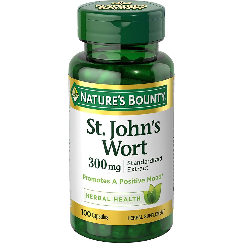 Nature's Bounty St. John's Wort Pills and Herbal Health Supplement, 300 mg, 100 kapsúl