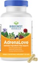 Ridgecrest Bylinné AdrenaLove, Stres a energetická podpora doplnok s Ashwagandha, L-Theanine, Ženšen, Schisandra, Taurine, Holy Basil, Adaptogens, B Vitamíny (60 Vegan Caps, 30 Serv)