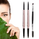2 balenie Ceruzka na obočie, nepremokavý make-up na obočie s dvojitými koncami, profesionálna súprava na zväčšenie obočia s kefkou na obočie (tmavá hnedá #1)