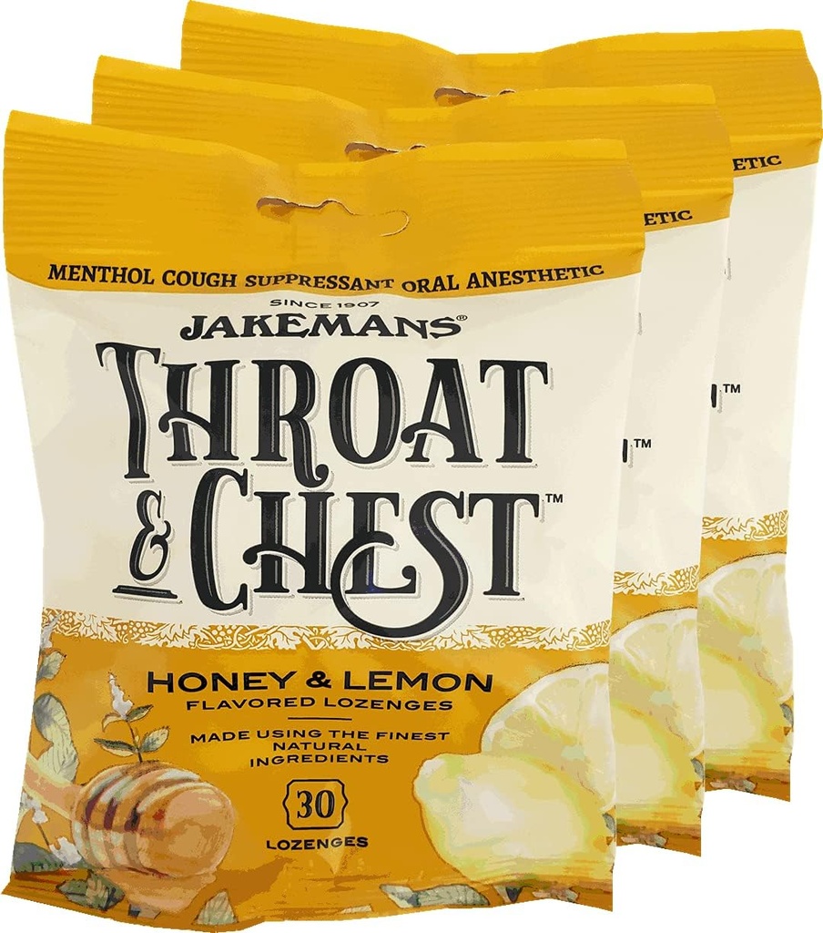 Jakemans Honey and Lemon Throat & Chest Lozenges Drops Cough Drops 