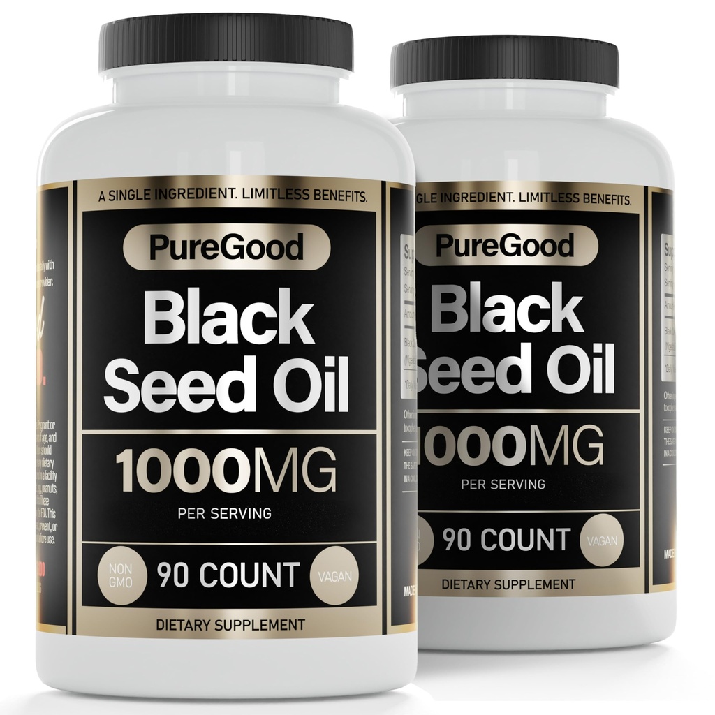 2 balenia - Čierny olej kapsuly, 500 Mg, studené lisované vysokej potenciálnej pomoci, 90 gróf 100% Non GMO Pure Black Cumin olej kapsuly