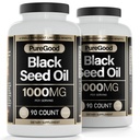 2 balenia - Čierny olej kapsuly, 500 Mg, studené lisované vysokej potenciálnej pomoci, 90 gróf 100% Non GMO Pure Black Cumin olej kapsuly