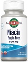 KAL Niacin 500mg bez Flush - vitamín B3 doplnok - Metabolizmus a podpora energie - koža, nerv, trávenie zdravie a podpora cirkulácie - Vegánsky vitamín, 60-dňová záruka, 60 Servings, 60 VegCaps