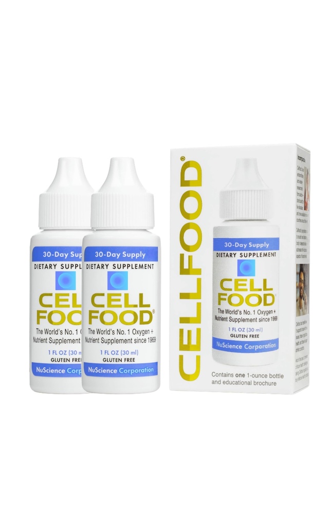 Cellfood Oxygen Boost - 1 fl oz, 2 balenie - Liquid Oxygen Supplement - Gluten Free, Cert.