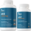 Dr. Tobias AKG Supplement & Adult Multivitamín - komplexná bunková energia a podpora živín pre celkový wellness a vitality, Vegan, non-GMO