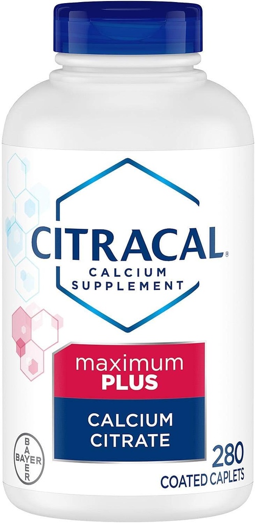 Citracal Maximum Plus Titračné viečka vápnika Plus D3 (280 Počet)