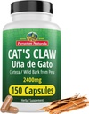 Peruánska prírodná mačacie kravské bylinné doplnky 150 Kapsule - Uña de Gato 2400mg Vegan, 100% prírodné mačky Claw Bark pestované v Peru, Non-GMO, Uncaria Tomentosa UNA de Gato