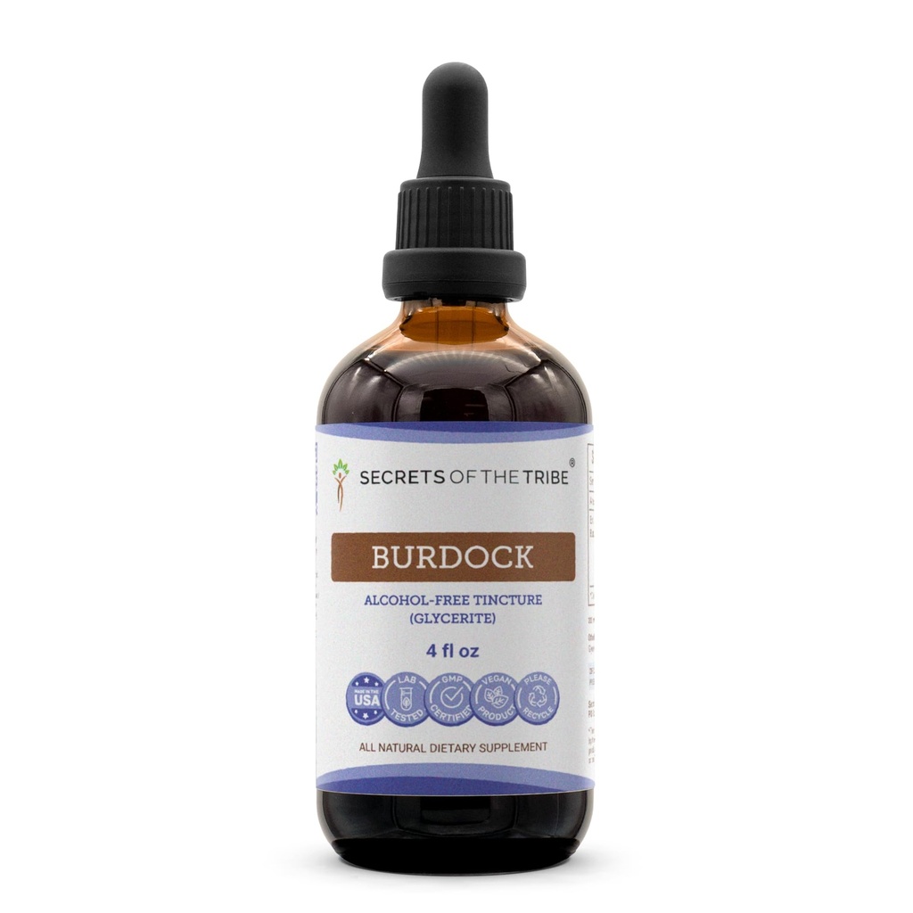 Secrets of the Tribe Burdock Liquid Extract for Skin & Liver Detox Support | Herbal Supplement | Alcohol-Free | Arctium lappa Dried Root | Drops 4 fl oz