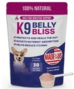 K9 Belly Bliss, All-Natural Gut zdravie pre psy, Vet Schválené Prebiotické pre psy pre každodennú podporu trávenia a psie zápcha Relief, jednoduché použitie Topper pre suché a mokré potraviny, 30 Scoops.