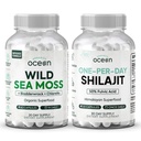 Organics Ocean Wild Sea Moss Kapsule a One-per-day Shilajit od Muži a ženy - 100% Irish Sea Moss a Pure Shilajit Kapsule - Podpora štítnej žľazy pre ženy a mužov