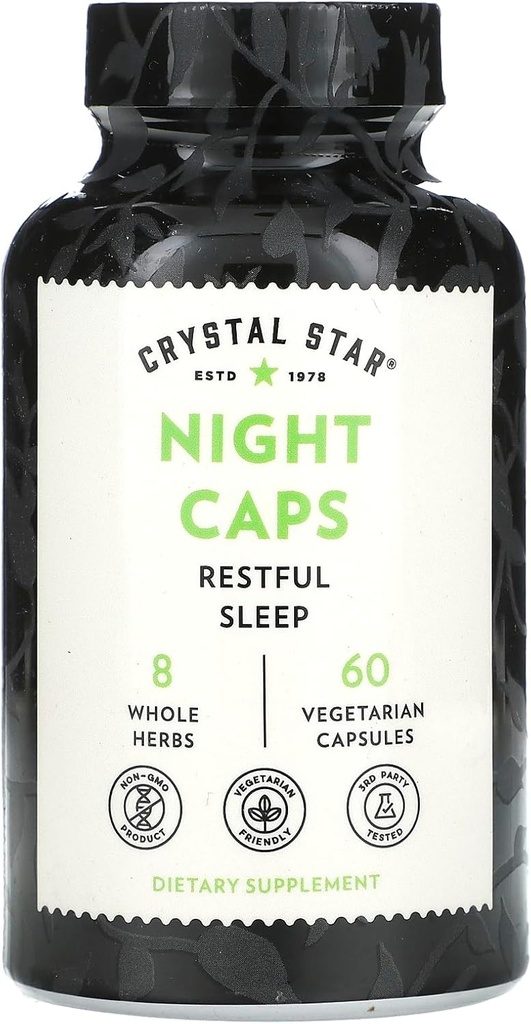 Crystal Star Night Caps Natural Sleep Aid Supplement (60 Kapsule)