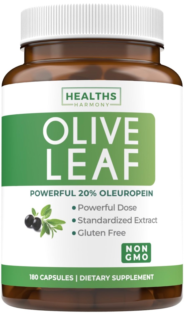 Super sila Olive Leaf Extract Kapsule - Vegan Non-GMO 750mg Olive Extract s 20% Oleuropein Antioxidant Supplement for Imunity Skin and Heart Health Support - Made in The USA (6 Mesiac dodávky)