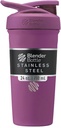 BlenderBottle Strada Shaker Cup Izolovaná nerezová oceľ Fľaša s vodou Whisk, 24-Ounce, Plum