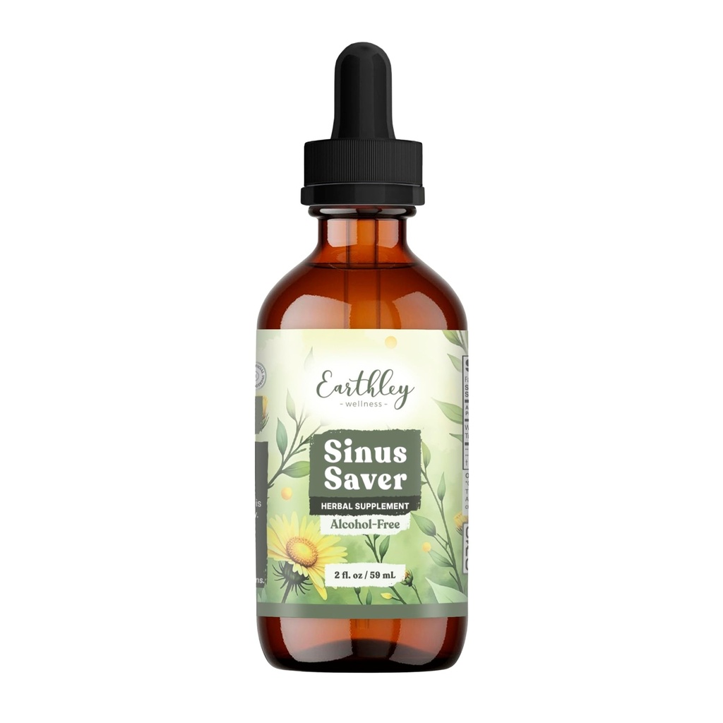 Earthley Wellness Sinus Saver, Prírodné Remedy, Bez alergií, Parabény, a konzervačné látky, pomáha zvýšiť vitamín C (2 oz, bez alkoholu)