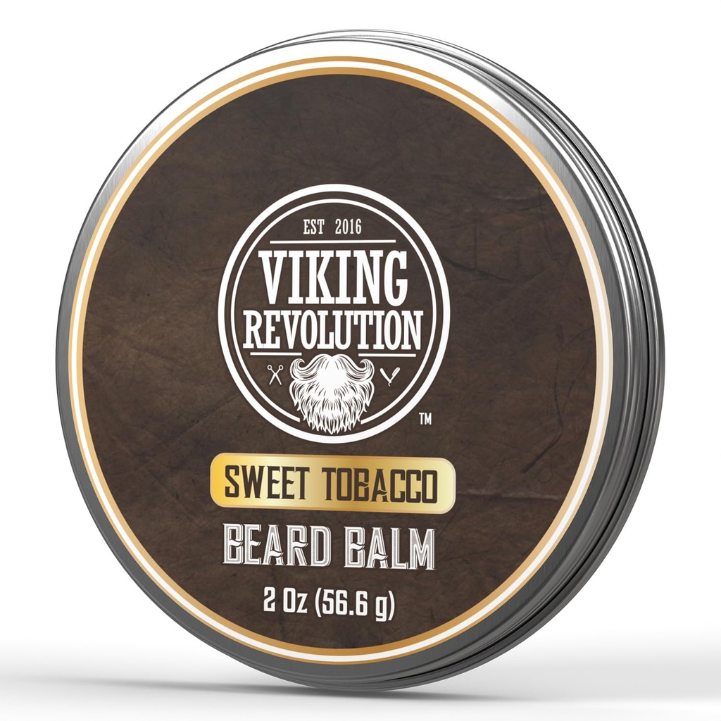 Viking revolúcia Sladký tabak medvedí balzam - Tabak voňajúce medvedie maslo s arganovým olejom a jojobovým olejom - zmäkčuje a hydratuje medvede pre mužov (2oz, 1 balenie)