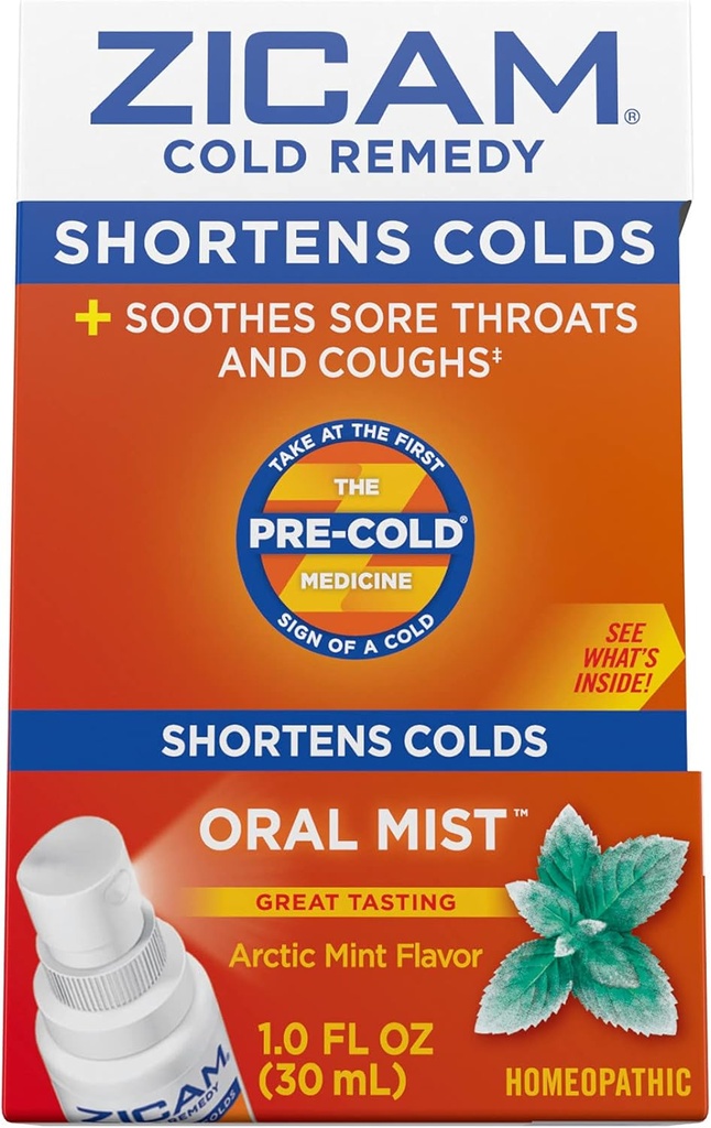 Zicam Cold Remedy Zinok Arctic Mint Oral Mist, 1 Ounce