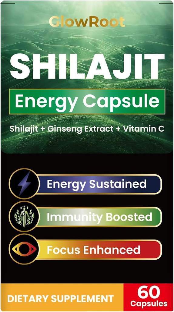 Shilajit Kapsule, High Grade Shilajit z Himaláje, Bohatá kyselina fulvová & 85+ Stopové minerály, bezlepkové, Bez pridania cukru Shilajit Kapsule od Muži a ženy