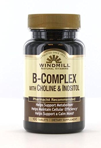 Veterný mlyn B-Complex s Choline a Inozitol Tabs 100's Windmill