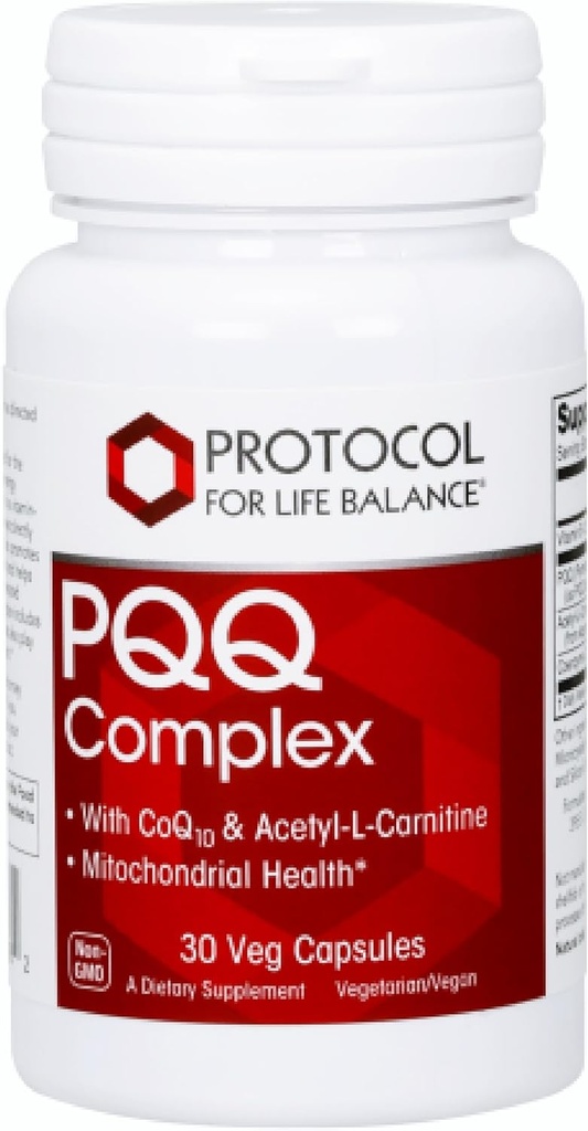 PROTOKOL PRE ŽIVOTNÝ BALANCE PQQ Complex - Mitochondriálne zdravie - s CoQ10 a L karnitín - B vitamín - doplnok pre energiu - 30 Veg Caps
