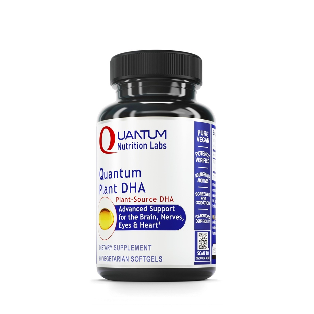 Quantum Nutrition Labs Plant DHA - Non-GMO Vegan DHA s Omega 3 mastné kyseliny, Algae Based DHA pre ženy a mužov, Natural DHA Supplement Vhodné pre Vegans- 60 Vegetariánske mäkké kapsuly