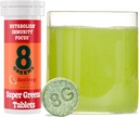 8Greens Supergreens Tablets | Super Greens Powder Superfood Tablet, Metabolism Immunity & Focus, Daily Greens Effervescent Tablets, Organic: Aloe Vera, Spirulina, Chlorella, Blood Orange, 10 Servings