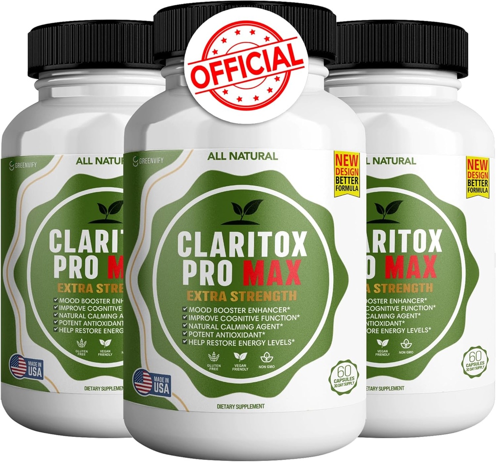 Claritox Pro Max Extra sila Supplement, Mood Booster, Cognitive Function Enhancer, 180 Kapsule (3)