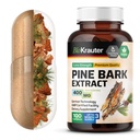 BIO KRAUTER Pine Bark Extract Kapsule 400 mg - 100 gróf - Antioxidant Supplement - 95% Proanthocyanidíny - Pine Bark Supplement - Vegan, žiadne výplne