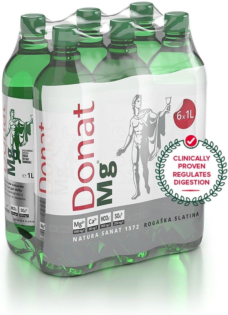 Prírodná magnézia voda - 1000 mg horčíka v 1000ml '' Donat Mg'' hromadný obal 6x1L