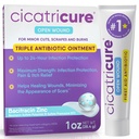Cicatricura Triple Antibiotická masť s úľavou od bolesti, Bacitracín Antibiotická masť a krém pre starostlivosť o rany, liečiaca masť pre rezy, popáleniny, hmyzu Bites, prvá pomoc dodávky esenciálne, 1 oz