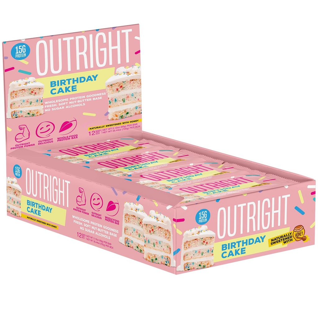 Outright Bars - Narodeninový koláč Arašidové maslo - celý potravinársky proteínový bar - bez cukru Alkoholy - MTS Výživa (12 Počet)
