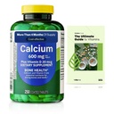 Jarné údolie vápnik Plus vitamín D tablety diétny doplnok, zdravie kostí, VIT D 20 mcg, 600 mg, 250 gróf + Exkluzívny VitaMax vitamín Guide (2 položky)
