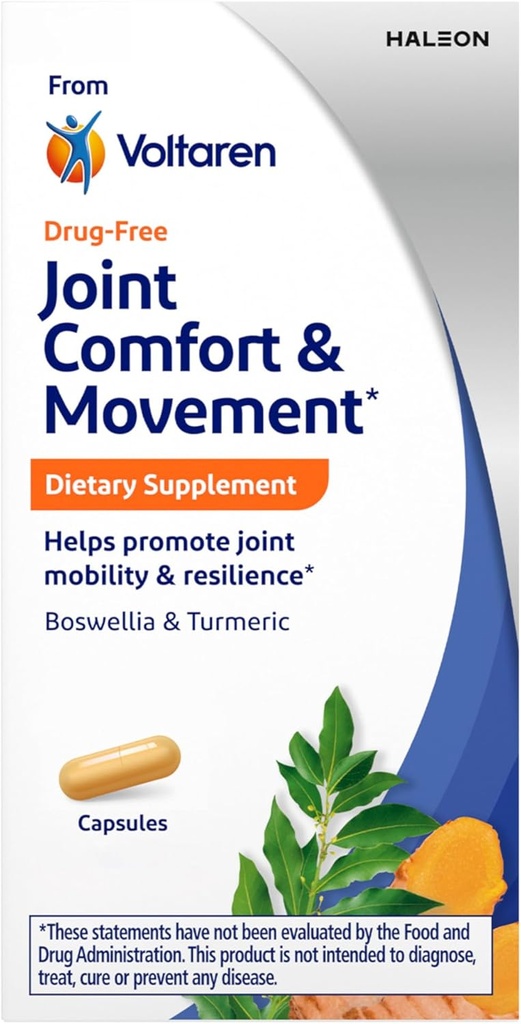Voltaren Joint Comfort a pohyb diétny doplnok z Voltaren, s Boswellia a Turmerica pre spoločnú podporu, pohyb a ochota 