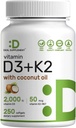 DEAL DOPLŇUJÚCE vitamín D3 2 000 IU + K2 MK7 50mcg Softgels 