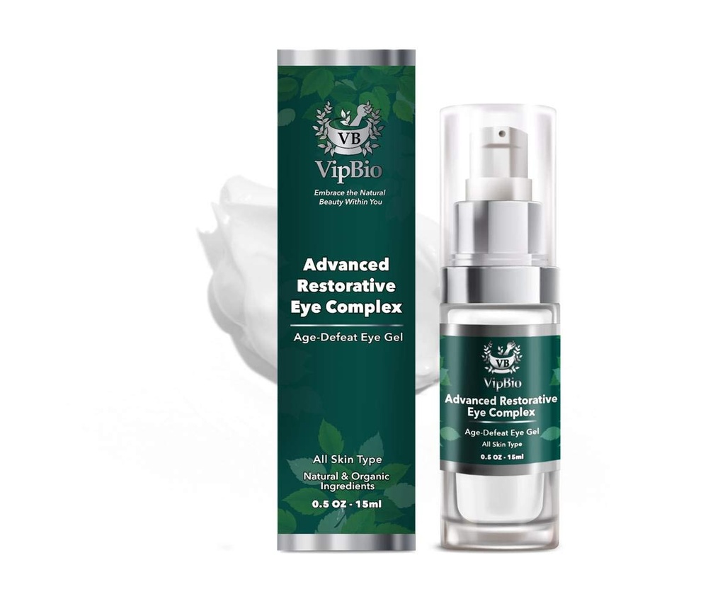 VipBio Organic Advanced Restorianative Eye Complex Anti-aging Eye Gel for Dark Circles and Puffiness 0,5 fl. oz.
