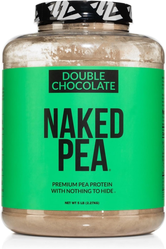 Naked Pea - Double Chocolate Protein from US & Canadian Farms, Organic Cocoa, Organic Coconut Sugar - No GMO, No Soy, and Gluten Free, Aid Growth and Recovery - 53 Servings