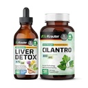 BIO KRAUTER Pečeň Detox Tincture 4 Fl. Oz. & Cilantro 100 kapsuly